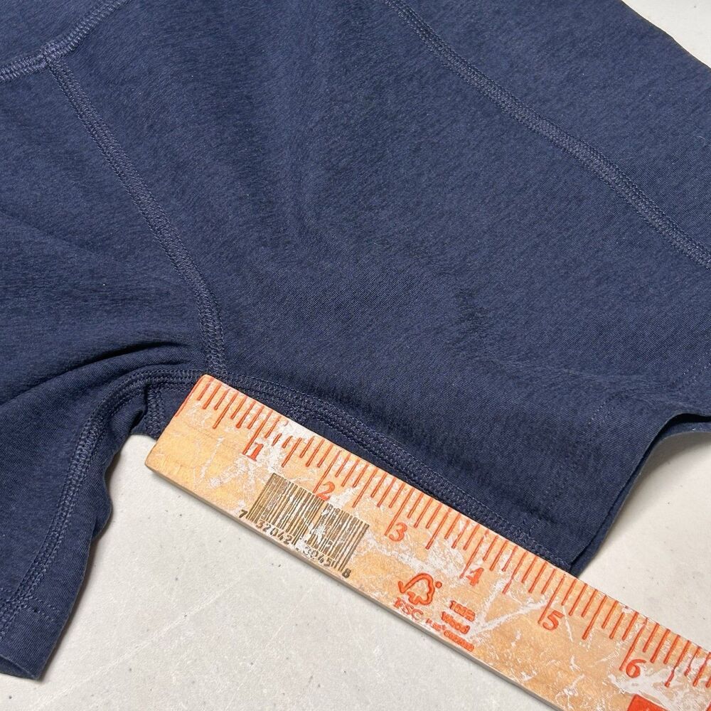 Beyond Yoga Space Dye Biker Shorts Womens Small Blue High Rise Pockets Yoga - Picture 8 of 8